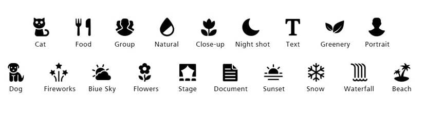 categorías y escenas Huawei P20