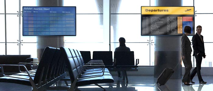 Señalización digital en aeropuertos